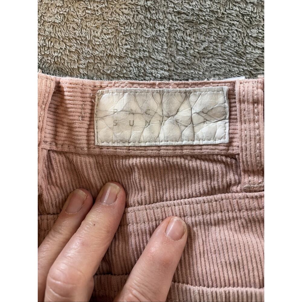 PacSun High Rise Wide Leg Corduroy Pants Jeans 24 Button Fly Peach Blush - Picture 6 of 11